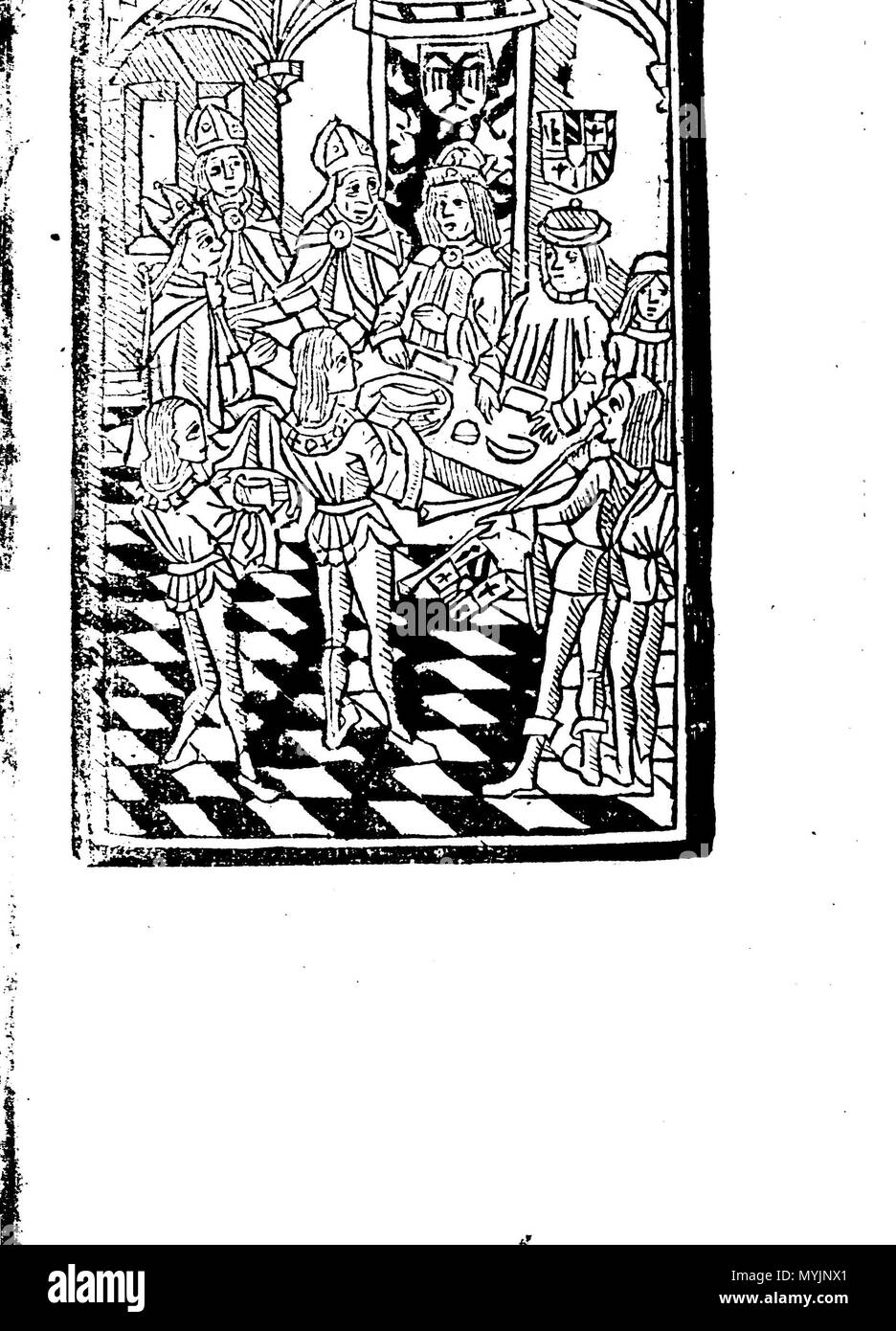 . Komst van Keiser Frederyck te Trier - Druck (Gouda ?) . vers 1484. Ce fichier n'est pas informations sur l'auteur. 300 KOMST trier 4 Banque D'Images