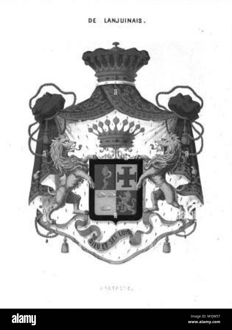. English : Armoiries de la famille Lanjuinais . 1846312 Blason fam fr Lanjuinais (de) Banque D'Images