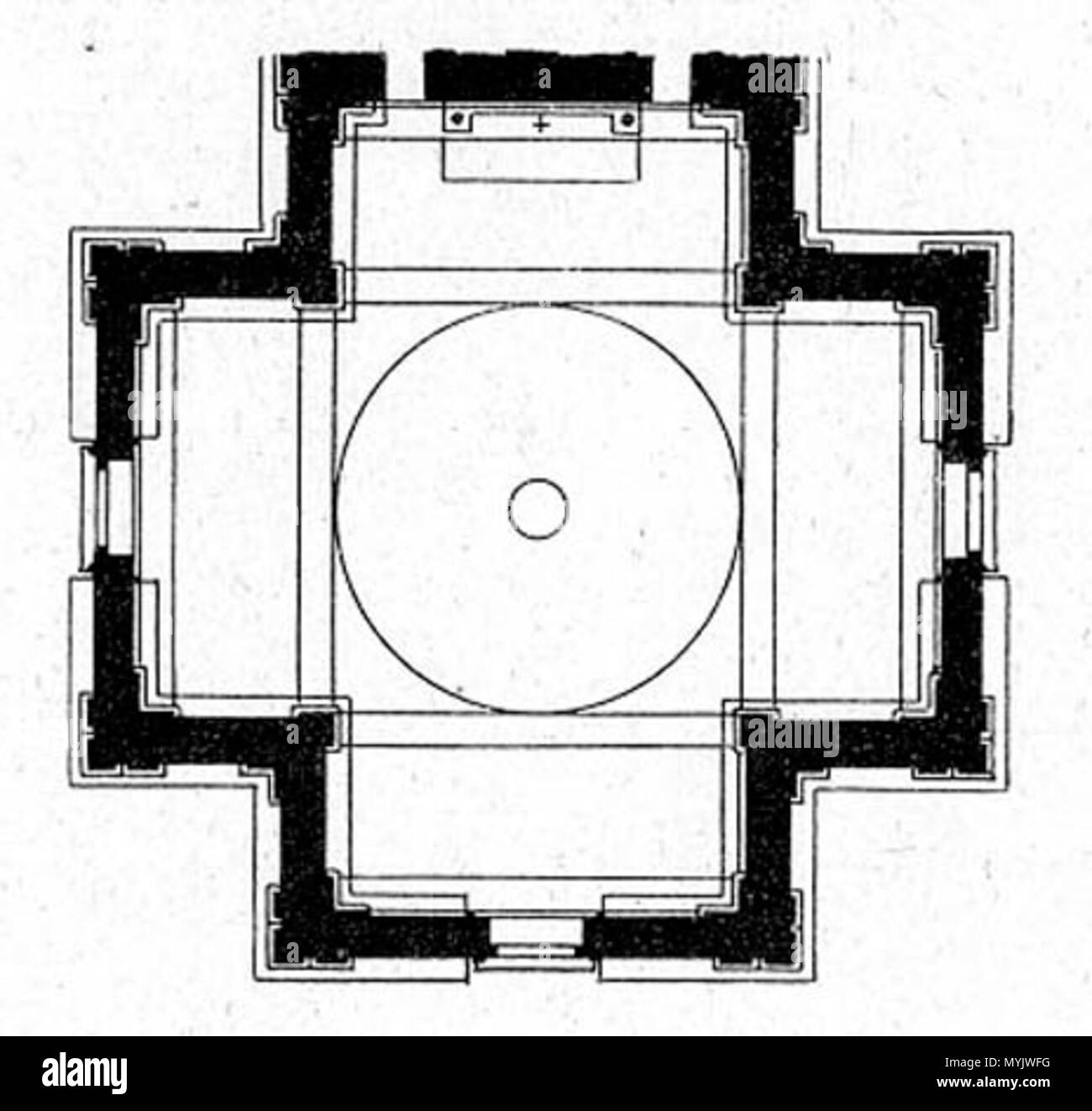 . Anglais : . Sta. Maria delle Carceri, Prato, plan, à partir de P., de Laspeyres Die Kirchen Der Renaissance en Mittel-Italien, (Berlin, 1882) und Stuttgart. pl. 17, no. 52. 1881. Paul 313 LaspeyresPrato Laspeyres Banque D'Images