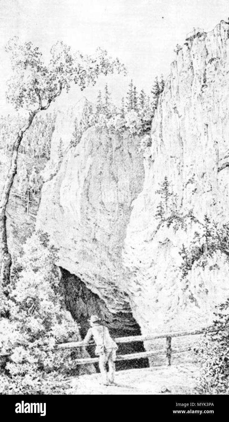 . Čeština Propast Macocha : . 1891. A. Schubert 336 Macocha - UN Schubert 1891 Banque D'Images