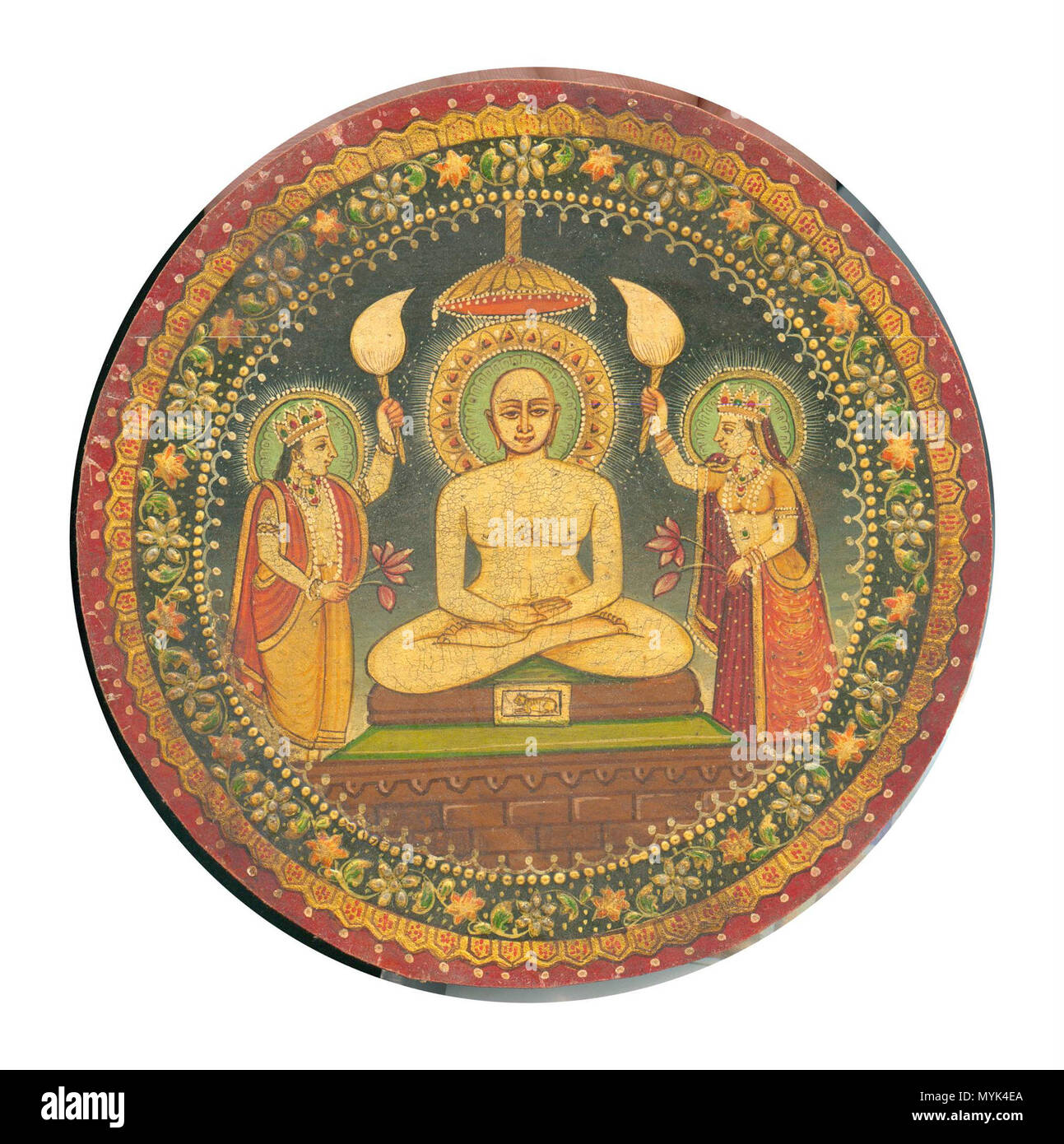 . Anglais : Peinture de Mahavira (petite peinture du Rajasthan, 1900)à partir de la collection personnelle de photos de Jules Jain . Mahavra 338 Jules Jain 1900 art Banque D'Images