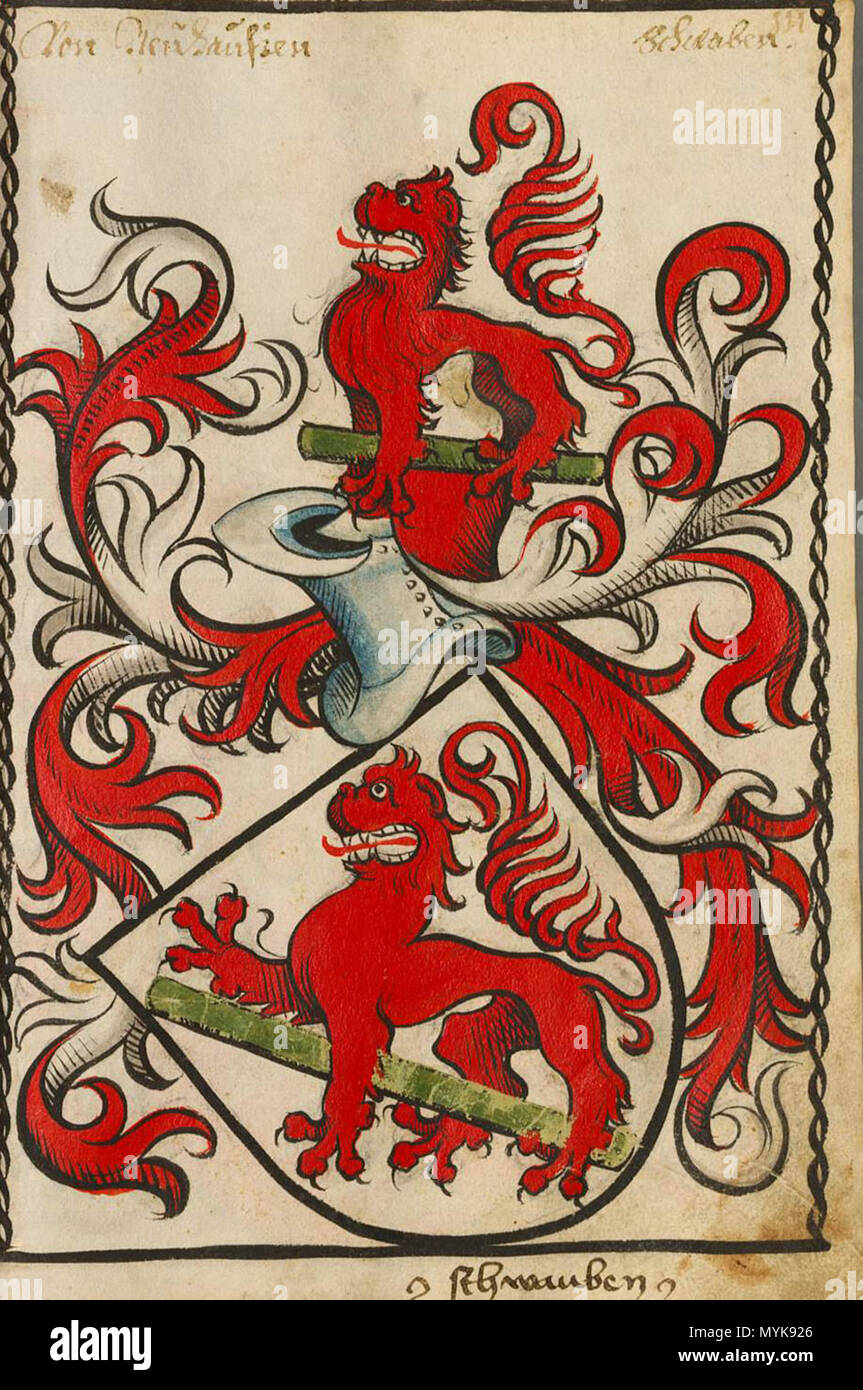 . Scheibler'sches Wappenbuch, älterer Teil Neuhausen . Entre 1450 et 1480. verschiedene unbekannte Künstler 385 Neuhausen-Scheibler111ps Banque D'Images