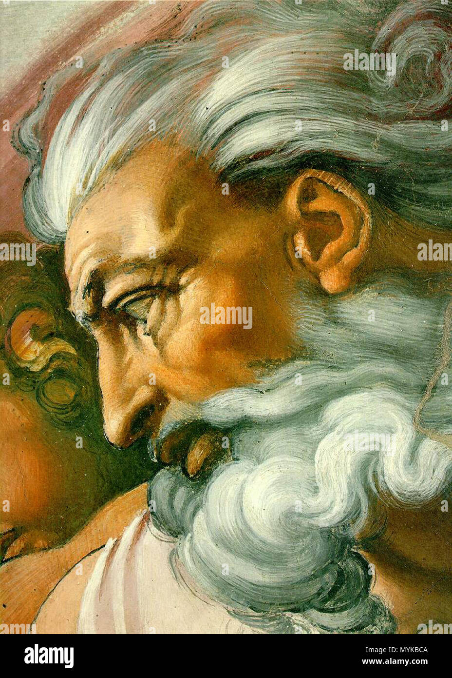 . Anglais : Cette image est une partie de 'Création d'Adam de Michel Ange, comme illustré dans la Chapelle Sixtine. . Ce fichier n'est pas informations sur l'auteur. 362 Michelangelo's "Dieu", de "la création d'Adam" Banque D'Images