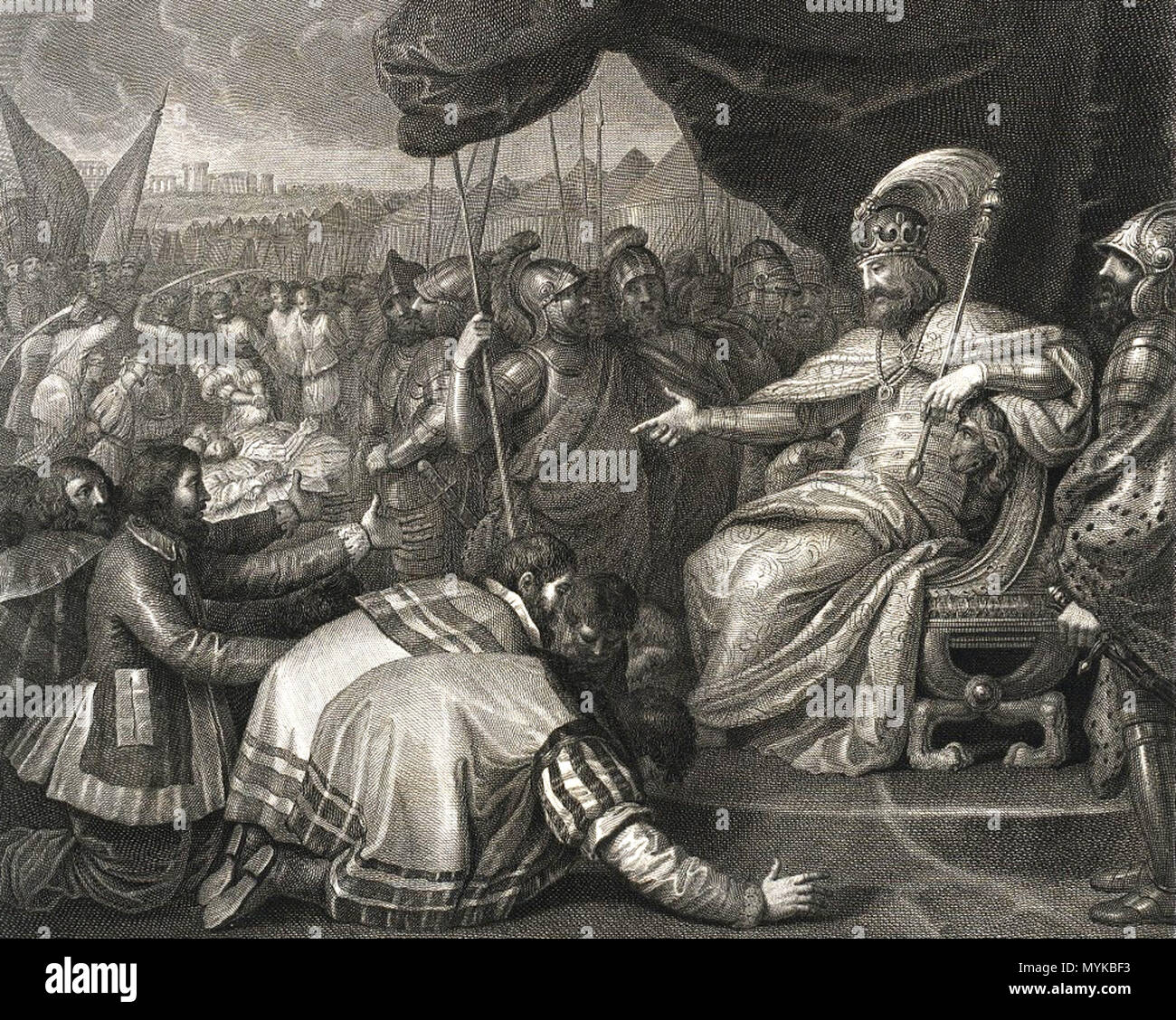 . Anglais : Mieszko II en soumettant des Pomeranians . avant 1811. Angelo Campanella (1748-1811) 362 Mieszko II en soumettant des Pomeranians Banque D'Images