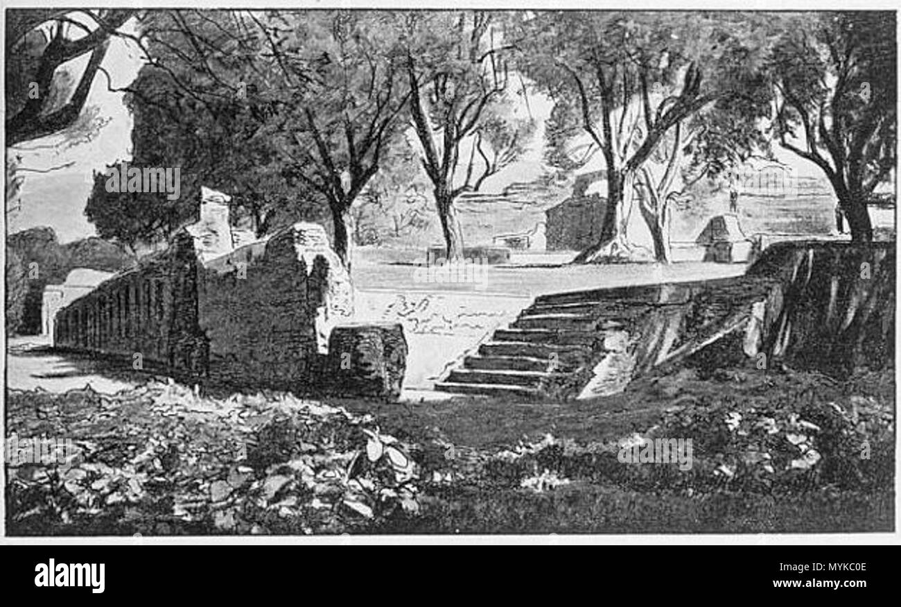 Milkau 363 Villa Adriana Tivoli - Mur de Soutènemt de la Terrasse des Bibliothèques 75-2 Banque D'Images