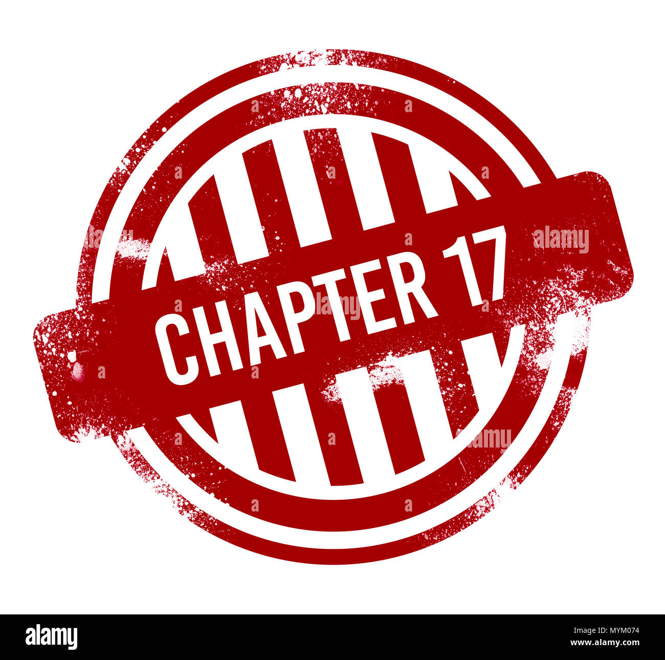 Chapitre 17 - bouton rouge grunge, stamp Banque D'Images