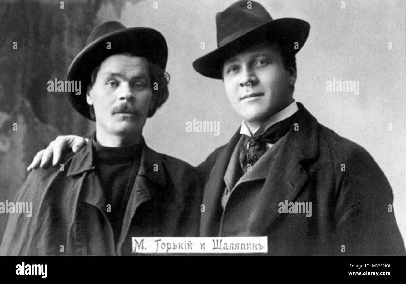 . Magyar : Maxim Gorkij és Fjodor Saljapin . Date inconnue. 356 Inconnu Maxime Gorki Fédor Chaliapine Banque D'Images