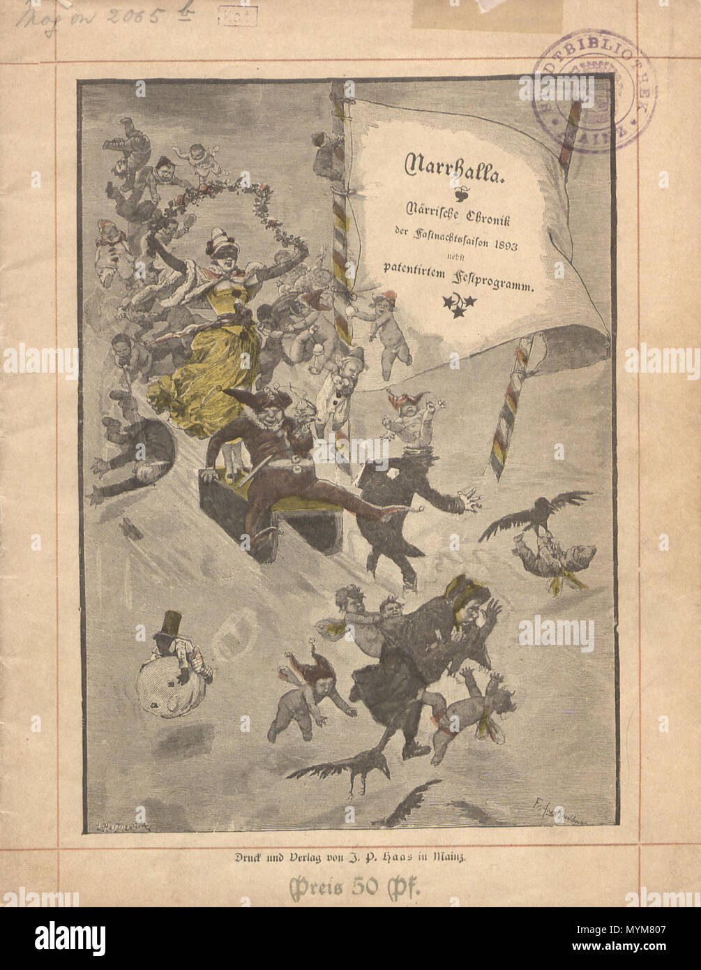 . Narrhalla : Närrische Chronik der ... Fastnachtsaison patentiertem Festprogamm nebst. Mainz : Haas, 1,1893 - 2,1894[ ?] . 1893. Haas 382 Narrhalla Banque D'Images