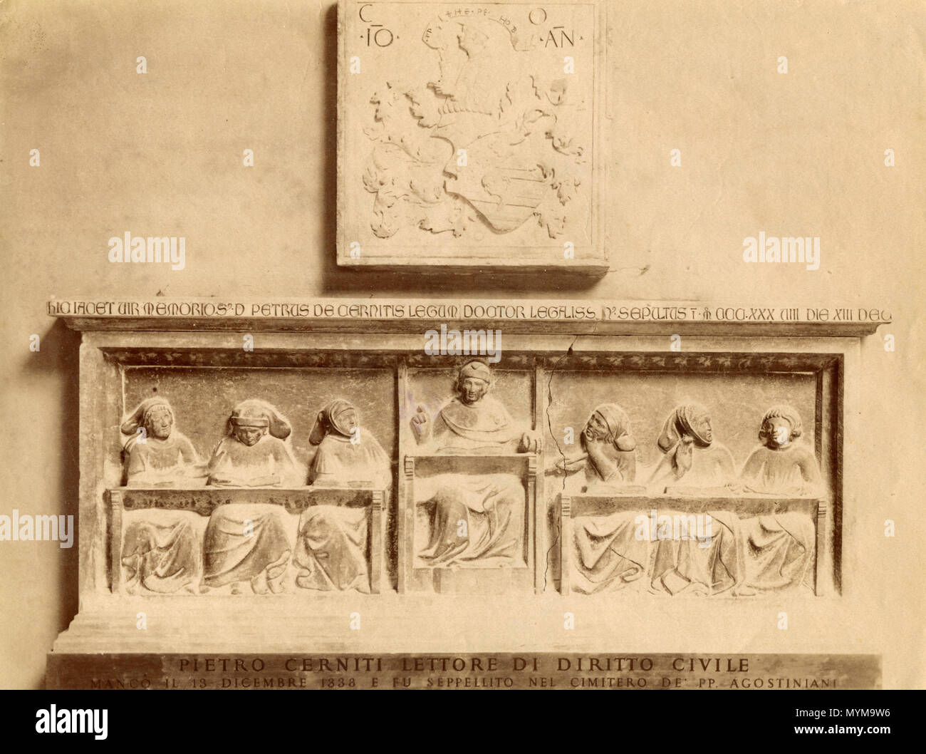 Cerniti Pietro's Tomb, Bologne, Italie 1880 Banque D'Images