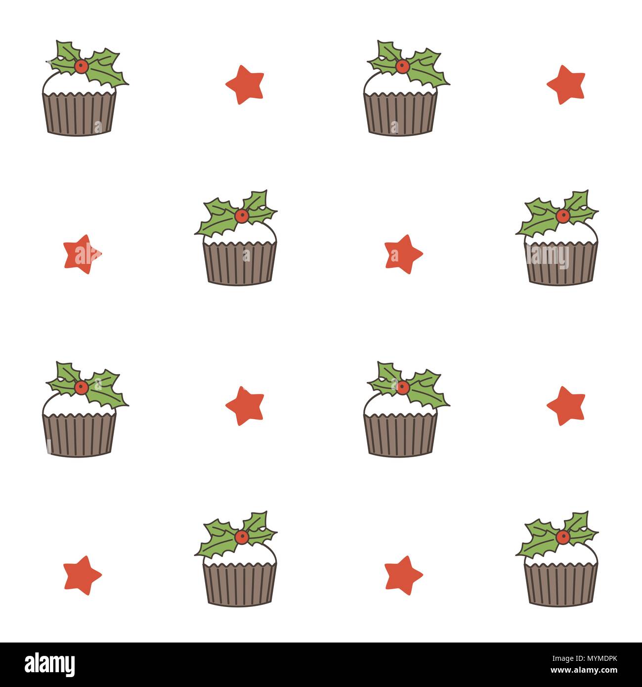 Cute cupcake de noël vecteur illustration de fond transparent Illustration de Vecteur