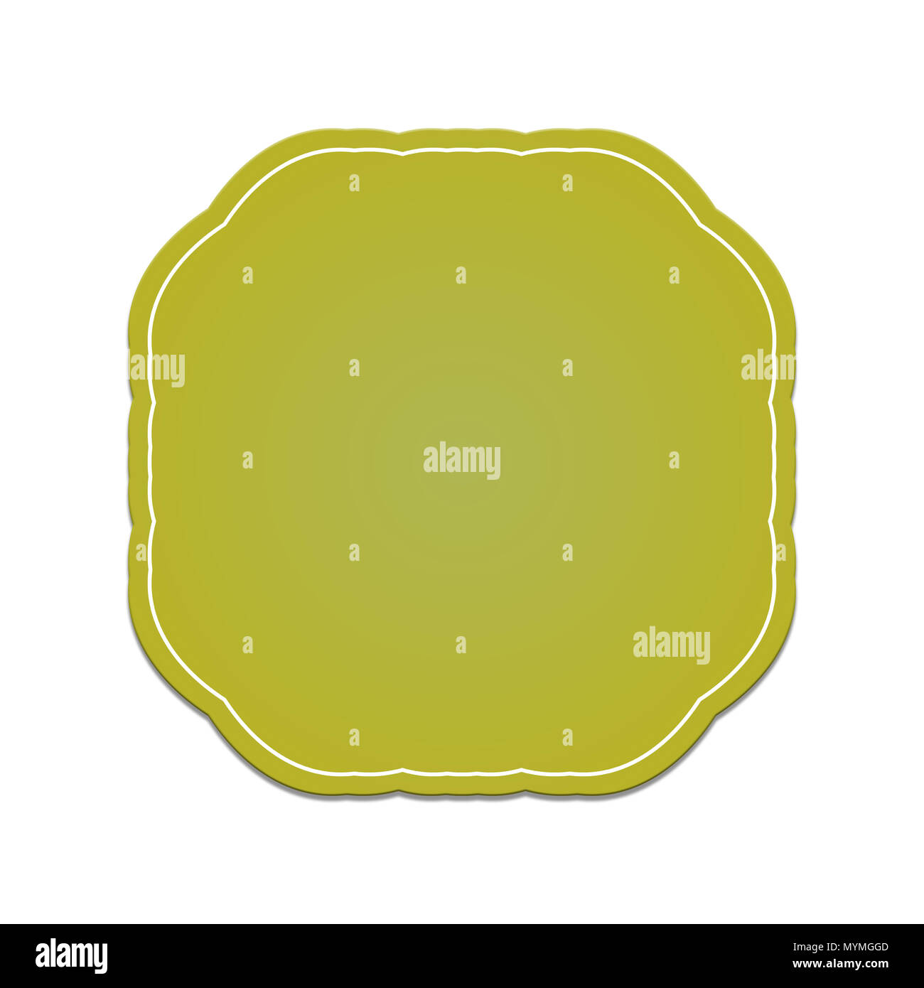 Vintage forme jaune avec une bordure blanche Banque D'Images