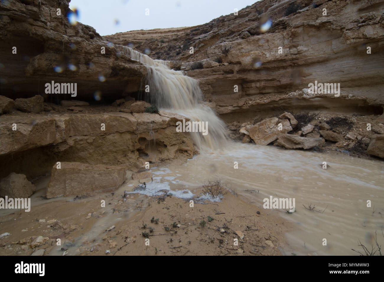 Les eaux de crues en hiver- Israël du Sud Banque D'Images