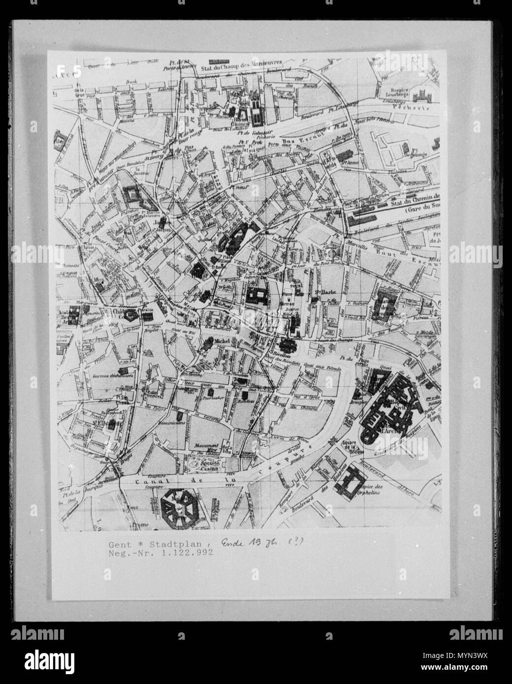 . Anglais : ancien plan de la ville de Gand, la fin du 19ème siècle . 20 mars 2012.  ?, 18xx 396 ancien plan de la ville de Gand, la fin du 19ème siècle Banque D'Images