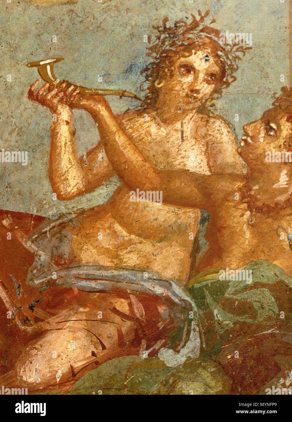 . Anglais : fresque romaine avec scène du banquet (détail) de la Casa dei Casti Amanti (IX, 12, 6-8) à Pompéi. Deutsch : Bankettszene (Ausschnitt). Römisches Fresko aus dem Haus der keuschen Liebenden (IX 12, 6-8) dans Pompeji. 15 mars 2009. WolfgangRieger 429 Pompéi - Casa dei Casti Amanti - Banquet détail 1 Banque D'Images