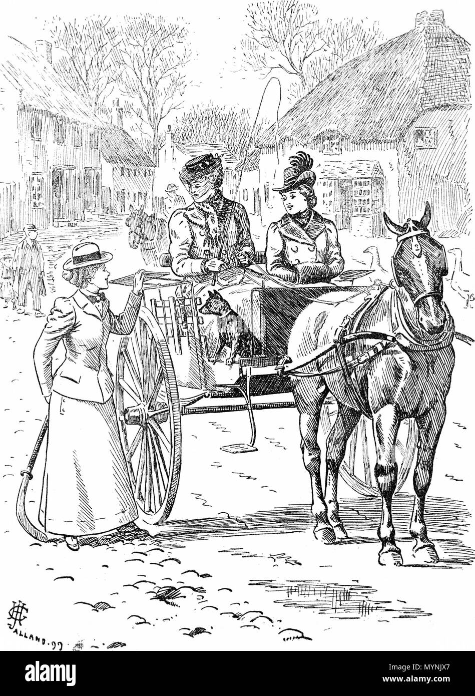 . Décidément mitigés ; fille du Recteur 'Oh, lady Horton, nous avons commencé un Club de hockey. Je ne vous souhaite permettrait à Cora à inscrivez-vous !' ; Dame Horton. "Comment l'esprit ! Et jouez-vous d'une équipe mixte ?' ; fille du Recteur 'Oh non, pas du tout. Je vous assure qu'ils sont tous des gens très gentils !' . 15 mars 1899. Traiskirchen 441 PunchMarch15 1899page132 Banque D'Images