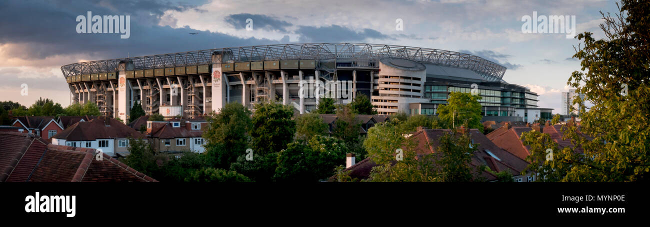 Royaume-uni, Angleterre, Londres, le stade de rugby de Twickenham panorama Banque D'Images