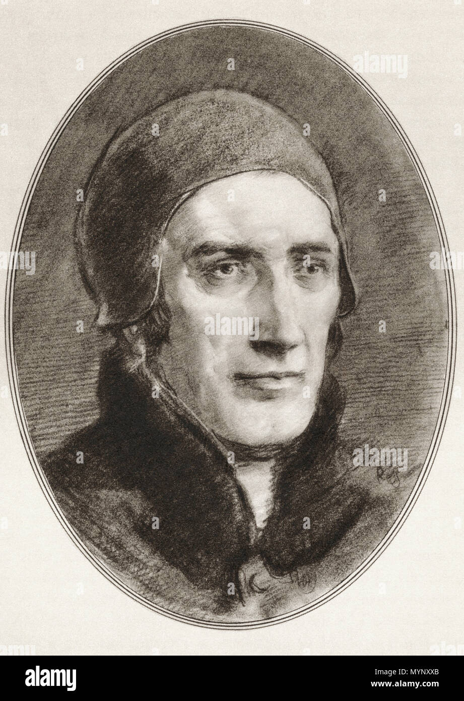 Nicolas Copernic, 1473 -1543. L'ère de la Renaissance polonaise mathématicien et astronome. Illustration par Gordon Ross, artiste et illustrateur américain (1873-1946), de la vie des hommes. Banque D'Images