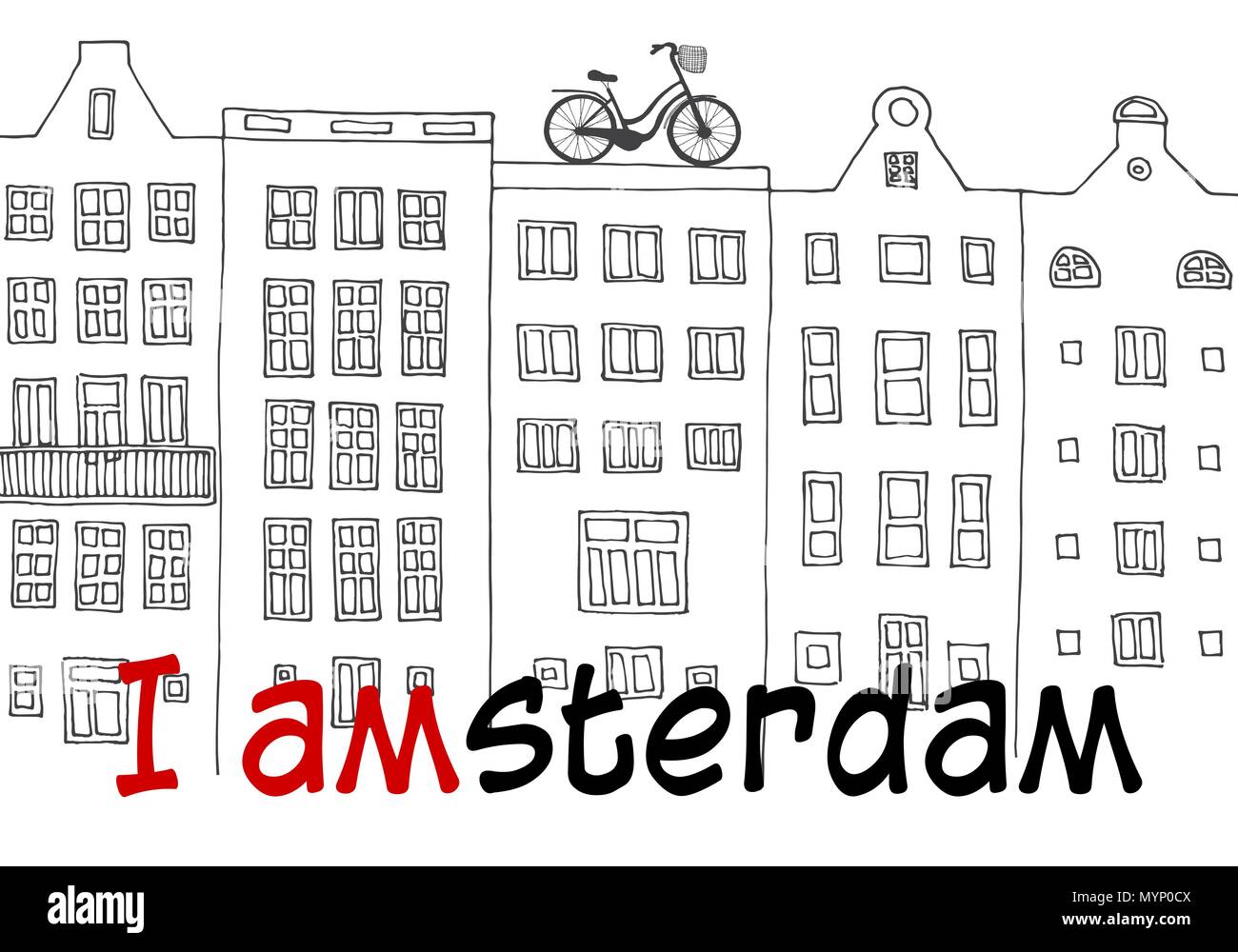 Amsterdam, Pays-Bas. Traditionnel néerlandais croquis des bâtiments historiques. Vector illustration Illustration de Vecteur