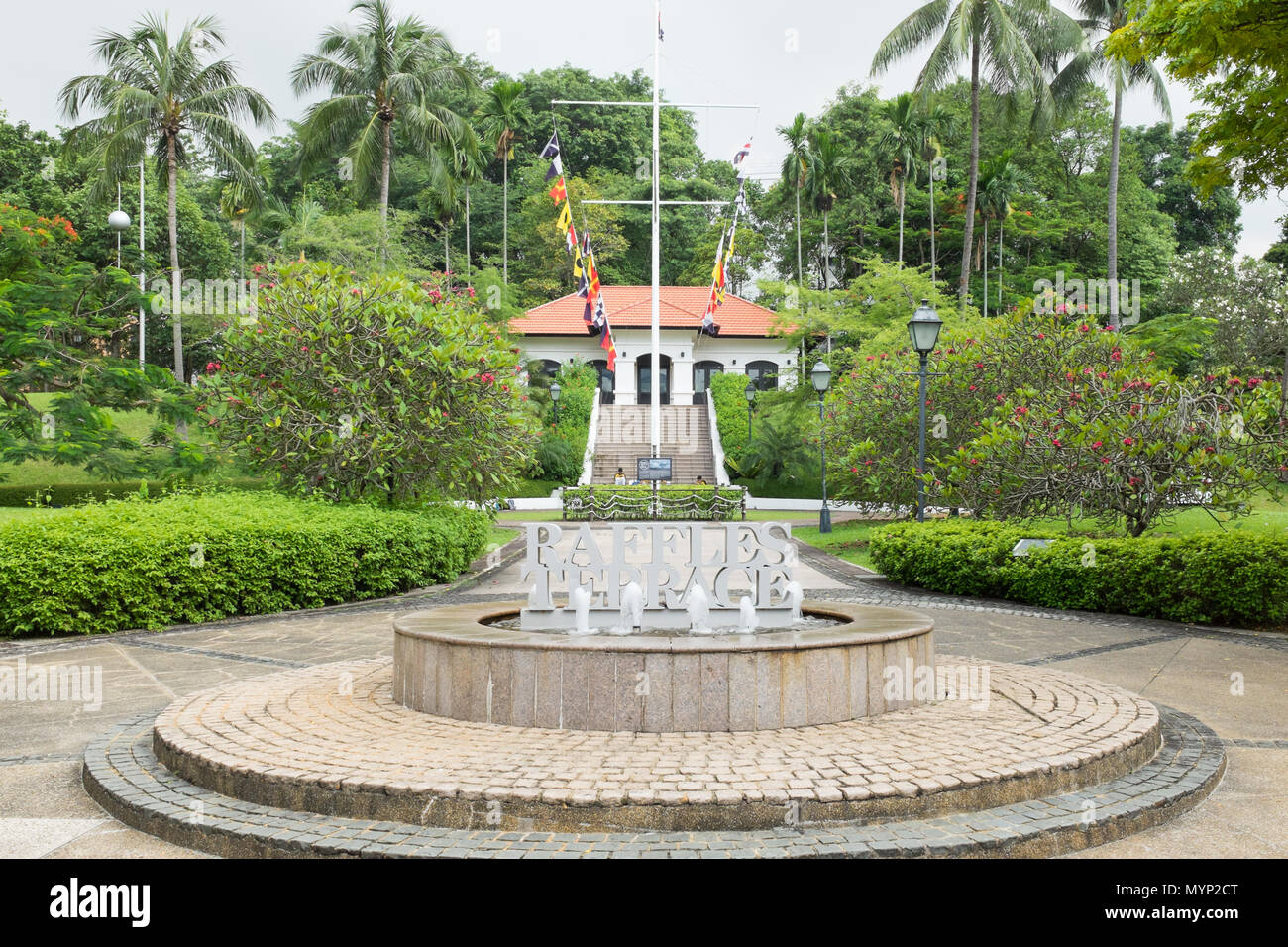 Terrasse Raffles à Fort Canning Park à Singapour Banque D'Images
