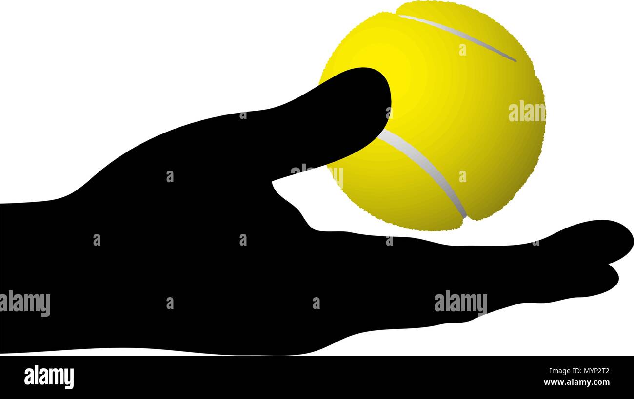 Balle de tennis dans la main Illustration de Vecteur