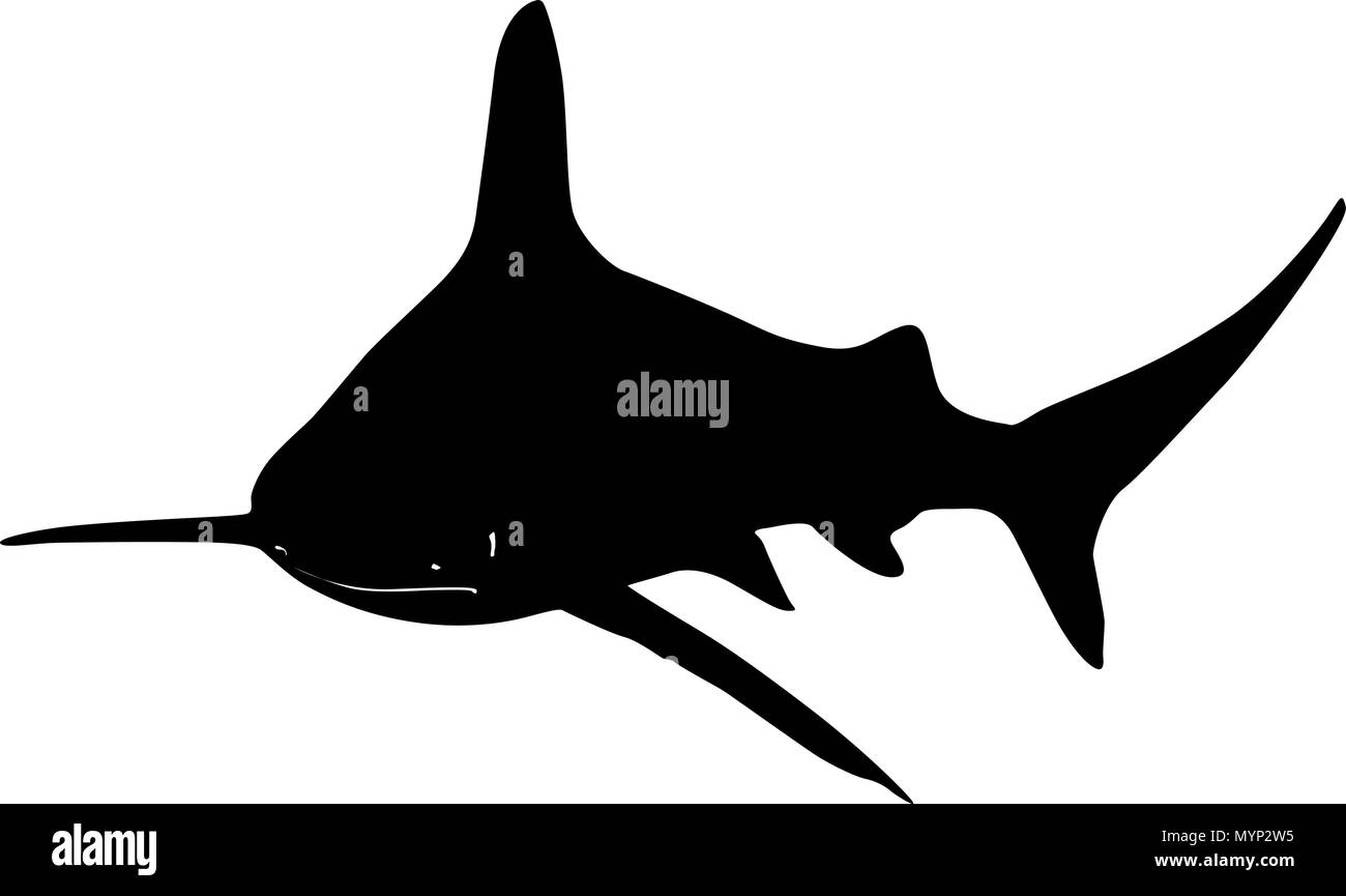 Sous-marin requin vecteur silhouette Illustration de Vecteur