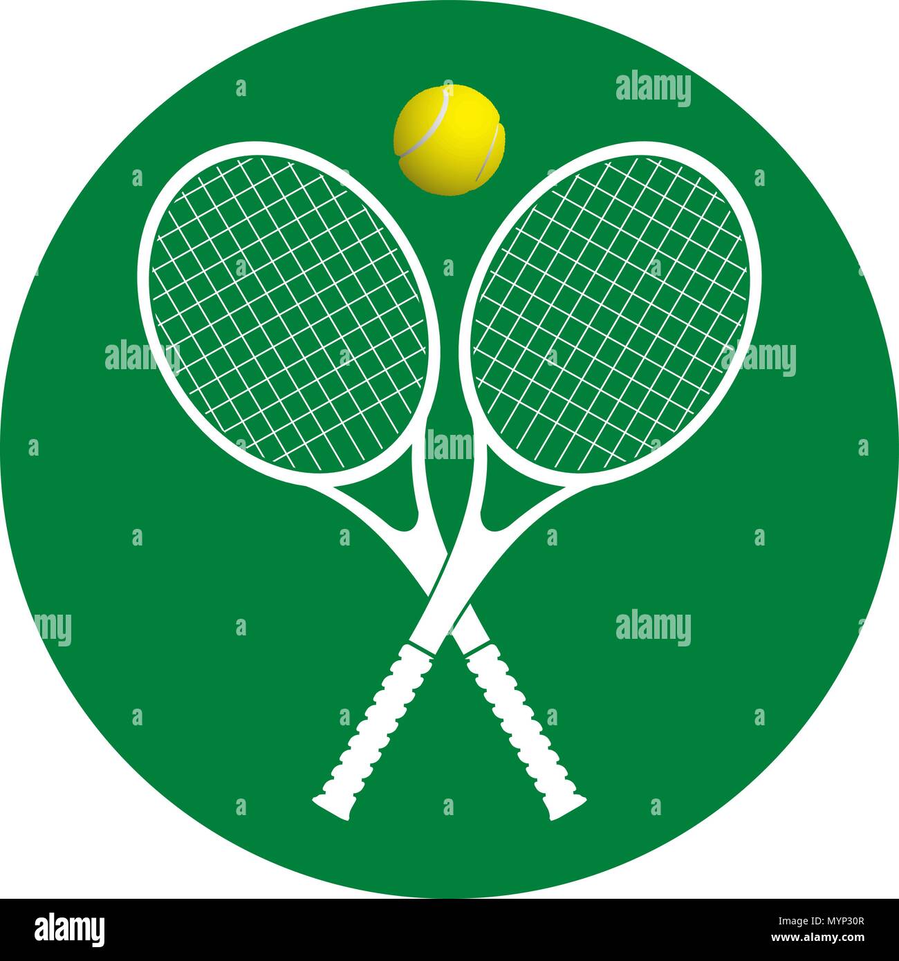 L'icône de raquettes et balles Illustration de Vecteur
