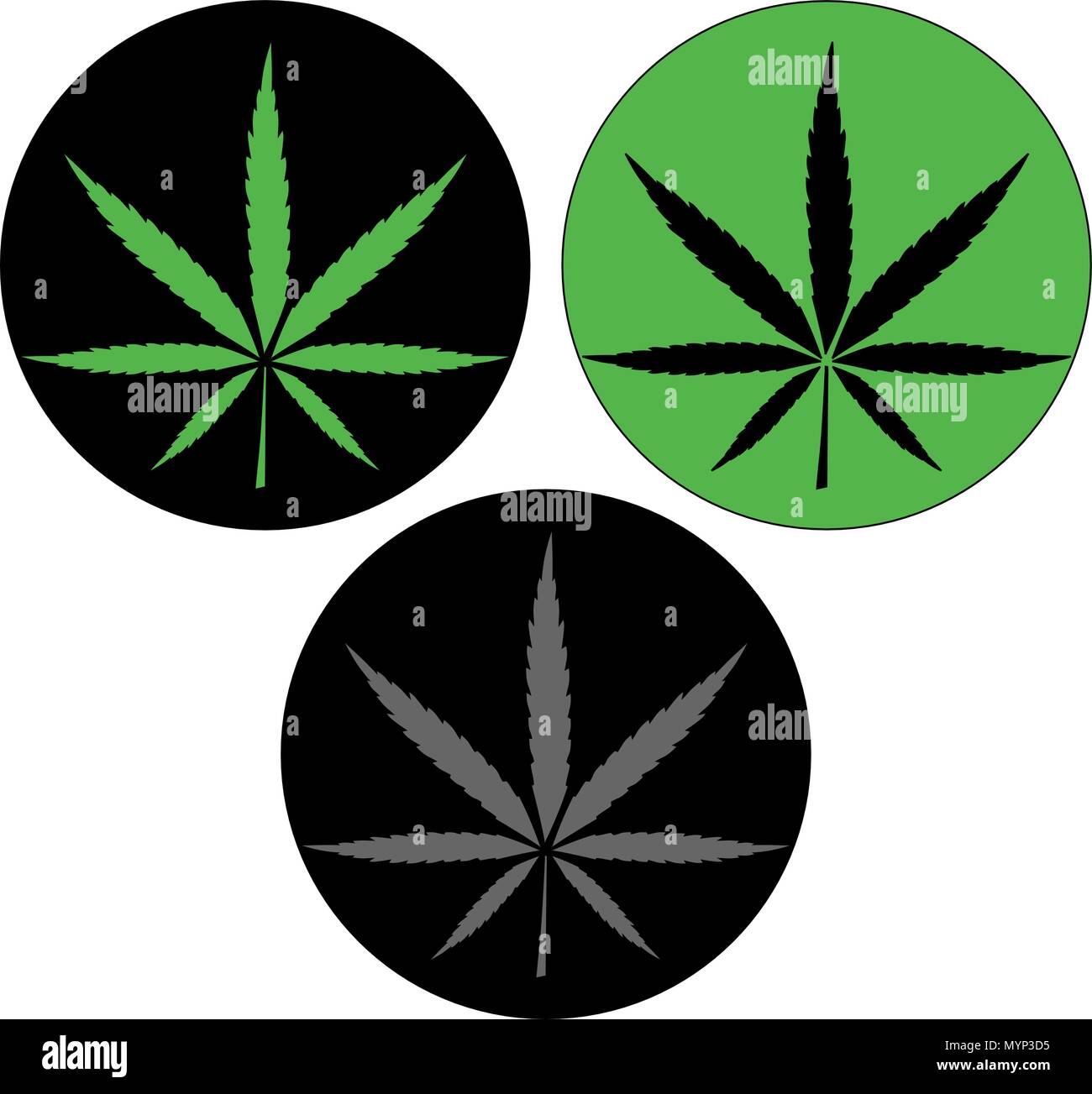 L'icône de feuille de marijuana Illustration de Vecteur