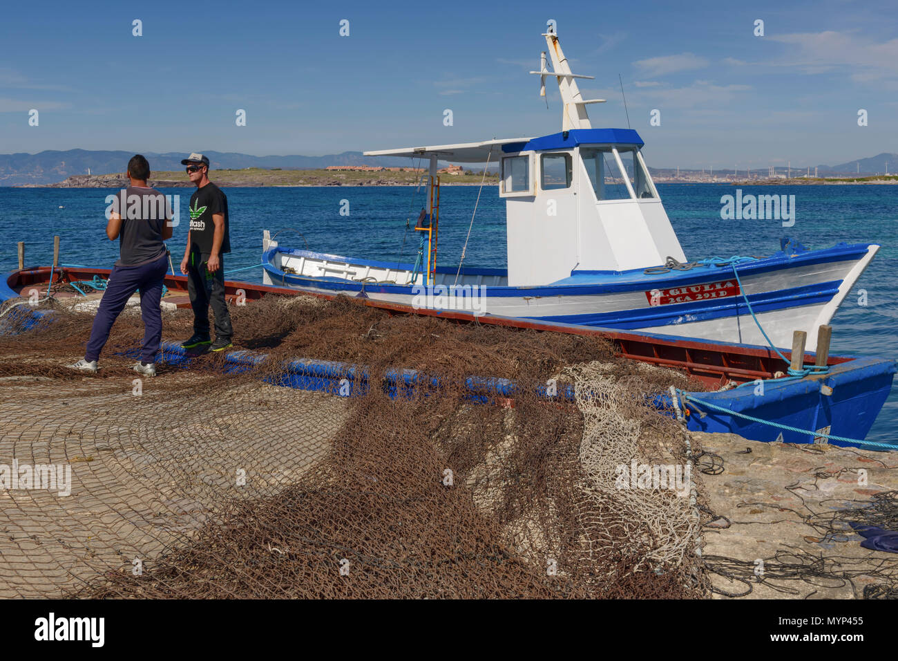 Carloforte, île de San Pietro, Italie - 08 mai 2014 : 'Mattanza' est une ancienne technique de pêche fondée sur des filets. En Sardaigne (Italie) il nous Banque D'Images