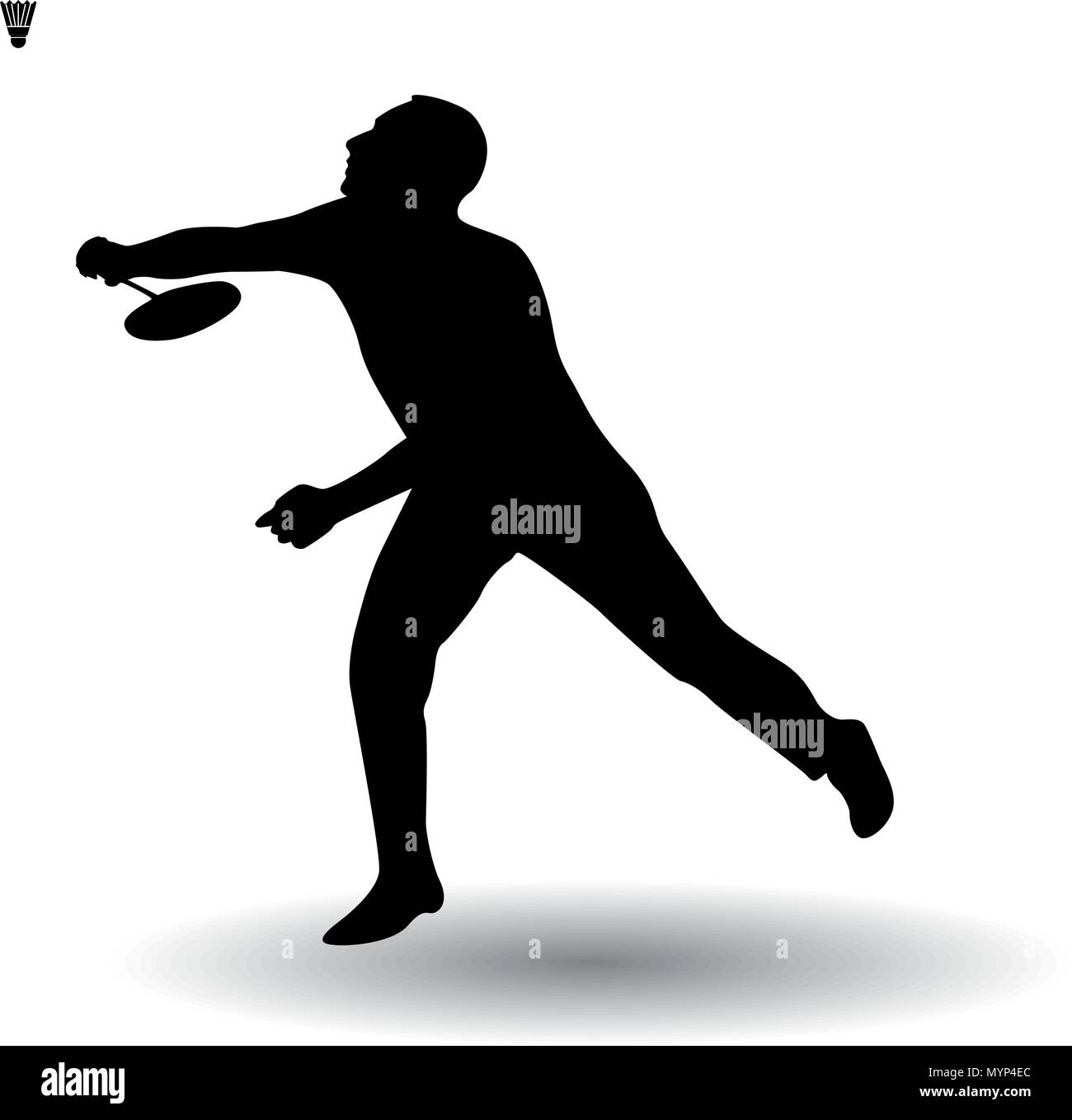 Jeune homme jouer au badminton silhouette vector illustration Illustration de Vecteur