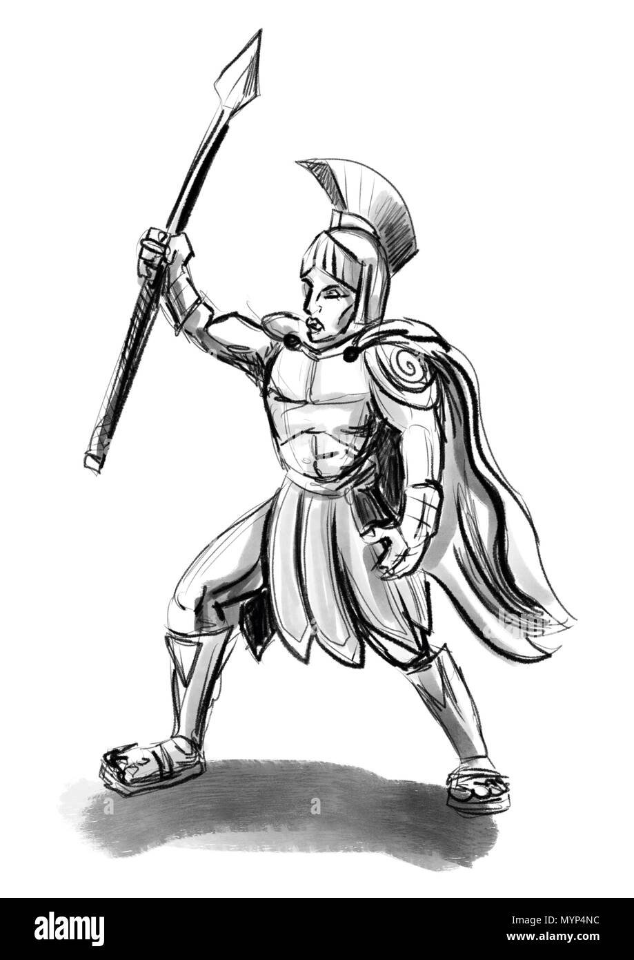 Illustration grecque ou romaine ; centurion romain Banque D'Images