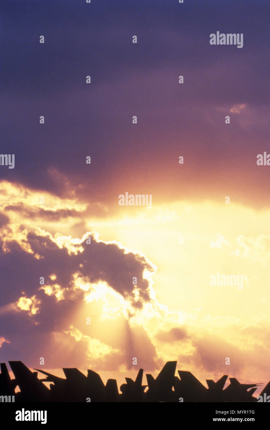 Historique 1992 Silhouette d'avion de nageoires de queue Banque D'Images