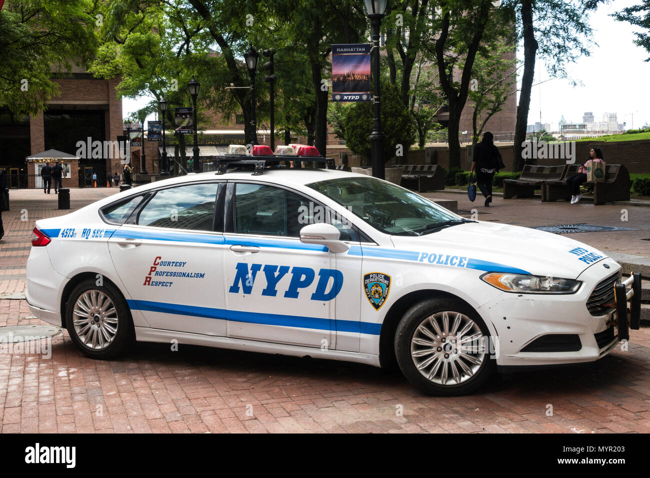 Véhicule officiel de la police de New York City, USA Banque D'Images