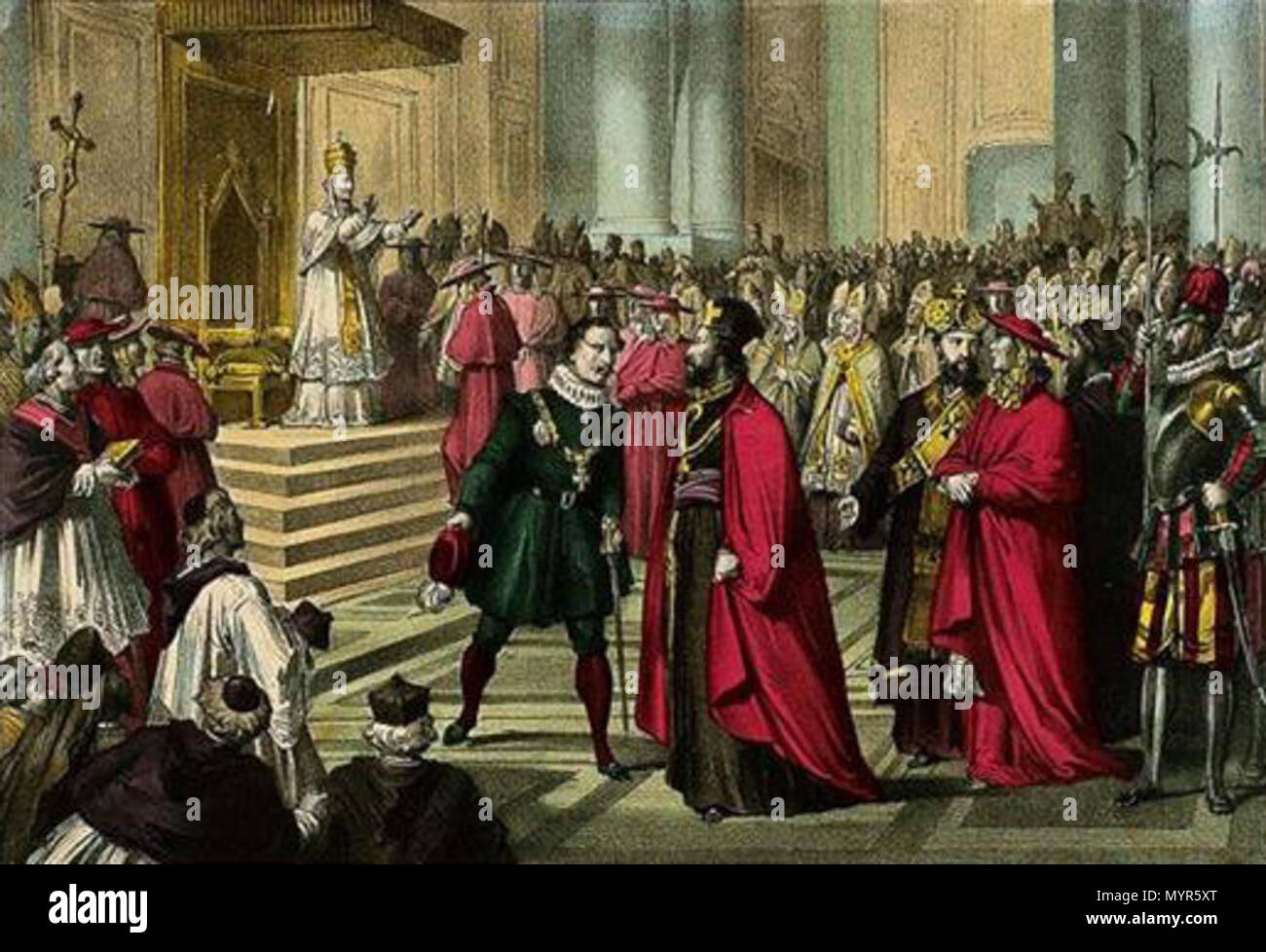 . English version : décembre 1896 de ROME 8.jpg. Svenska : version Beskuren 8 décembre 1896 ROME av.jpg. English : ROME 8 DECEMBRE 1869. OUVERTURE SOLENNELLE DU Gd CONCILIER OECUMENIQUE. N°.520. (Titre inscrit). vers 1869 ou par la suite.. anonyme ; PINOT & SAGAIRE (imprimeur, éditeur) 461 8 décembre 1869 ROME cropped Banque D'Images