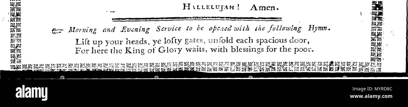 . Anglais : fleuron de livre : un hymne, d'être chanté par les enfants appartenant à l'Charity-School, Birmingham, de l'entretien et l'éducation des pauvres du nourrisson, le dimanche le 15 octobre 1797, après des sermons à être prêché par le révérend George Richards, A. M. Vicaire de Bampton, Recteur de Lillingstone-Lovel, Oxfordshire, et aumônier de la très honorable Earl Harcourt, à l'église St Martin le matin, et à St Philip's dans l'après-midi. Le dimanche le 22 octobre, 1797, par le révérend Thomas Price, A. B. curé de la chapelle Saint Barthélémy, à Saint Paul au matin, et au St. bartholome Banque D'Images