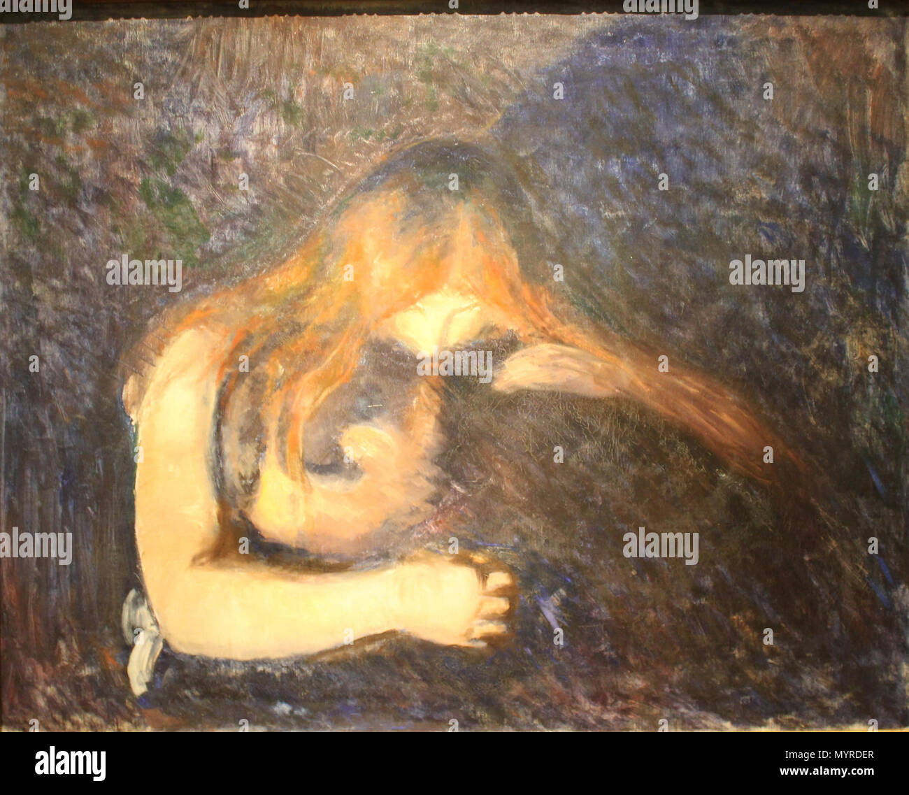 . Anglais : Vampire. Svenska : Vampyren. . 189328 Vampire Edvard Munch Banque D'Images