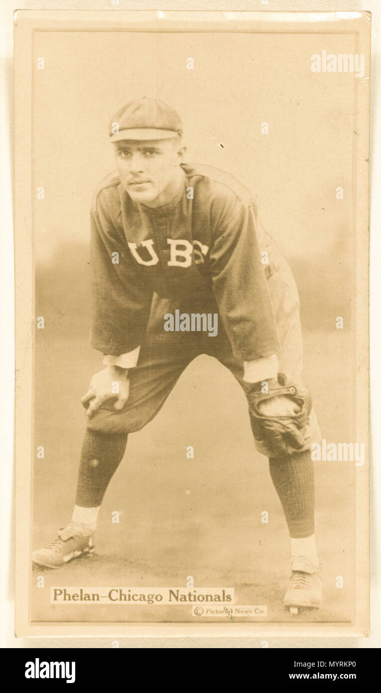 . Anglais : Titre : Art Phelan, carte de base-ball des Cubs de Chicago, portrait Résumé/moyenne : 1 tirage photographique : feuille de gélatine ; argent 11,3 x 6,3 cm. . 1914. Liggett & Myers Tobacco Company, promoteur de l'Art 380 Phelan, Chicago Cubs, portrait carte de base-ball RCAC2007685733 Banque D'Images