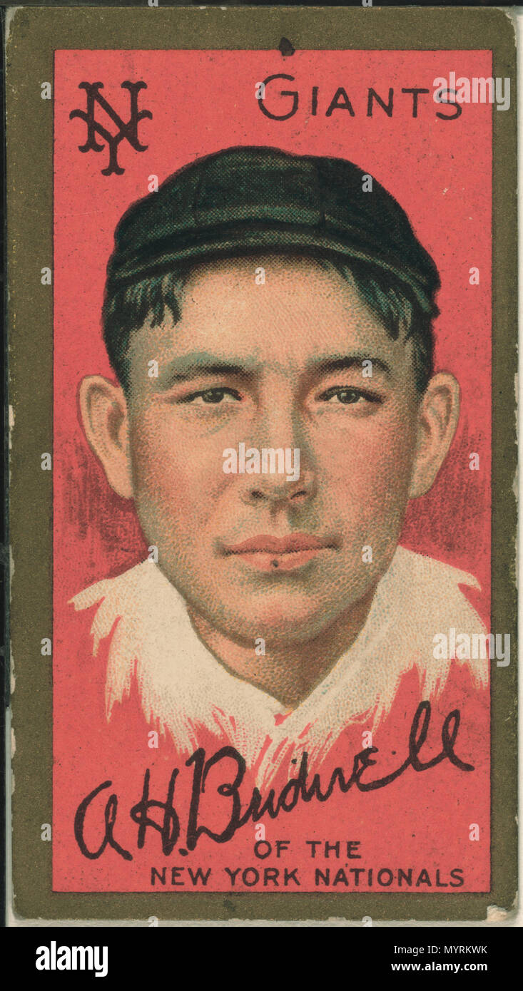 . Anglais : Titre : Albert Bridwell, New York Giants, portrait carte de baseball Abstract/medium : 1 impression photomécanique. . 1911. American Tobacco Company, parrainer 274 Albert Bridwell, New York Giants, portrait carte de base-ball RCAC2008677486 Banque D'Images