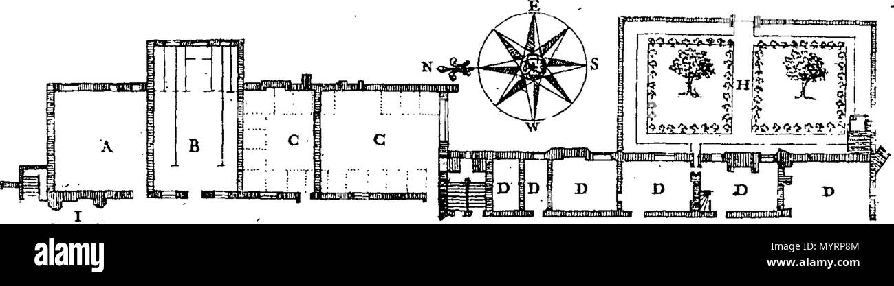. Anglais : fleuron de livre : Un compte rendu historique des douze estampes de monastères, châteaux, églises, monuments et antient, dans le comté de Suffolk, qui ont été dessinées par Joshua Kirby, peintre à Ipswich, et publié par lui le 26 mars, 1748. 337 Un compte rendu historique des douze estampes de monastères Fleuron T095184-4 Banque D'Images