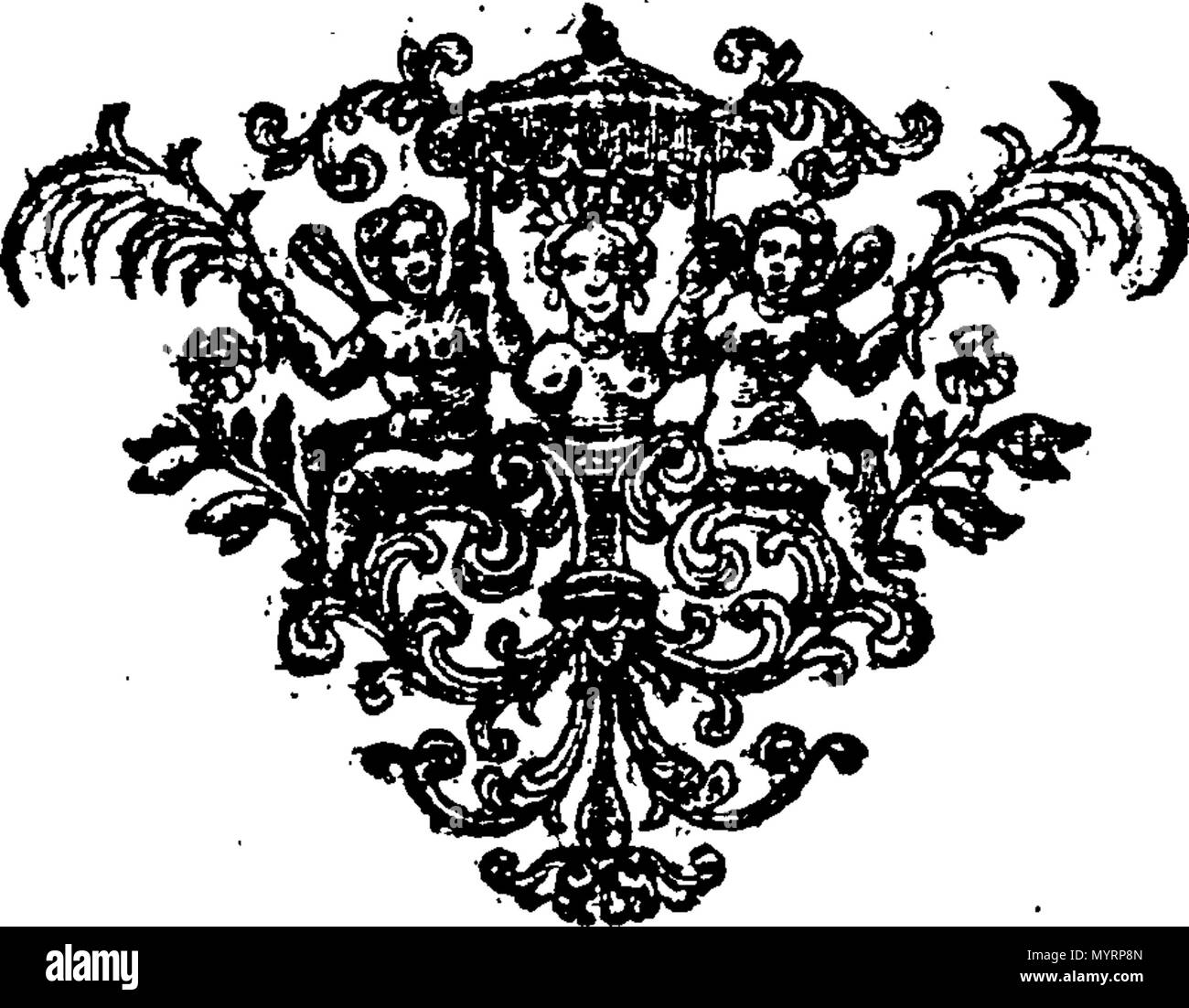 . Anglais : fleuron de livre : Un compte rendu historique des douze estampes de monastères, châteaux, églises, monuments et antient, dans le comté de Suffolk, qui ont été dessinées par Joshua Kirby, peintre à Ipswich, et publié par lui le 26 mars, 1748. 337 Un compte rendu historique des douze estampes de monastères Fleuron T095184-6 Banque D'Images