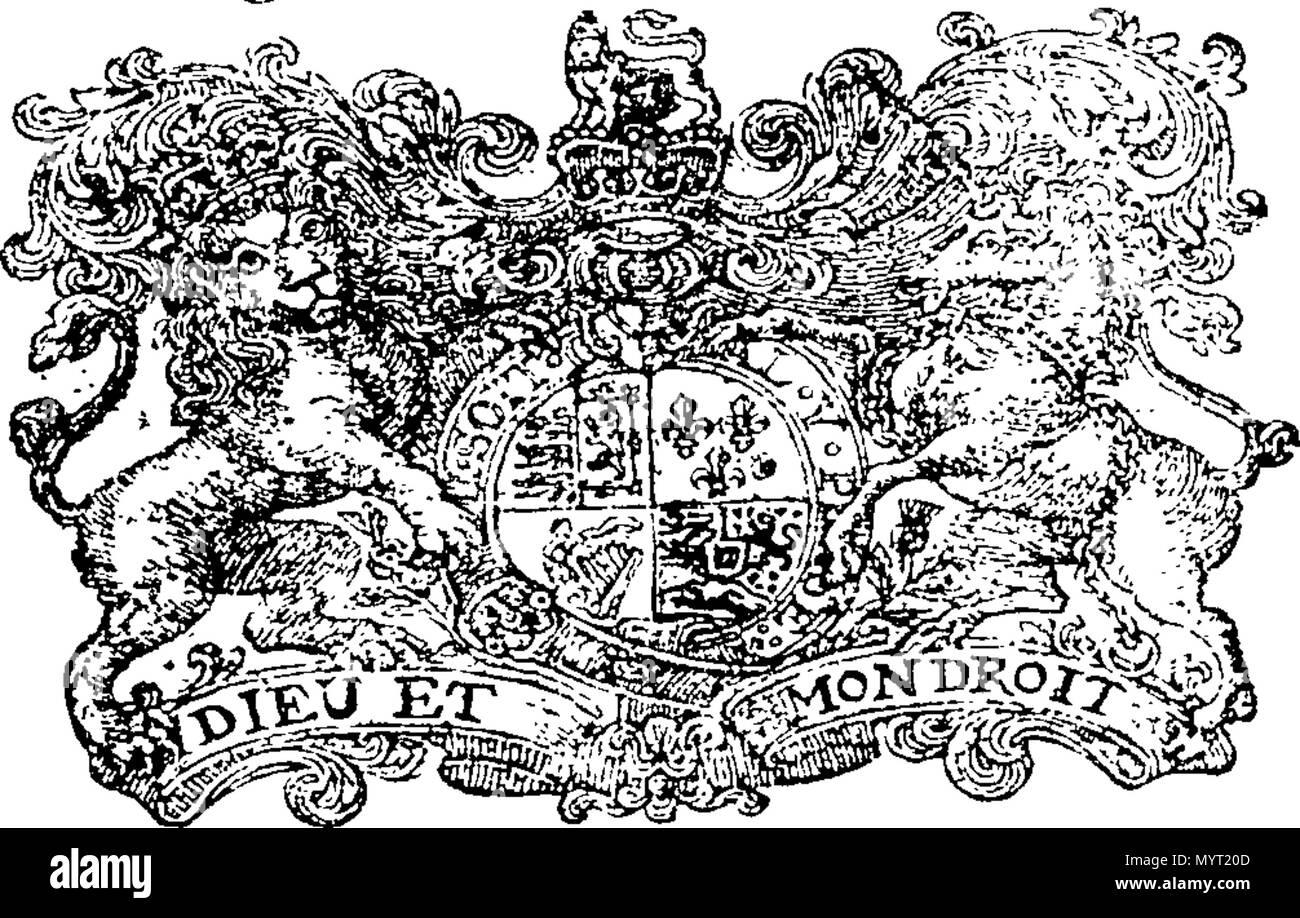 . Anglais : Fleuron du livre : Anno Regni Georgii Regis Magn ? Britanni ?, Franci ?, & Hiberni ?, nono. Au Parlement européen commencé et Holden à Westminster, le neuvième jour d'octobre, Anno Dom. 1722. Dans la neuvième année du règne de notre Seigneur souverain George, par la grâce de Dieu, de Grande-Bretagne, de la France et de l'Irlande, le Roi, défenseur de la foi, &c. en cours de la première session de la présente législature. 361 Anno Regni Georgii Regis Magn Fleuron N050234-36 Banque D'Images