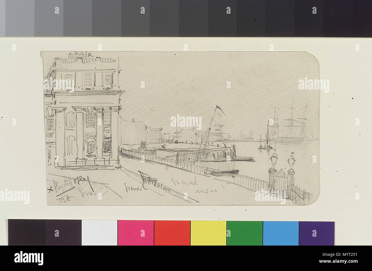 Anglais Dessin Annote De Greenwich Pier A Partir De La Fin