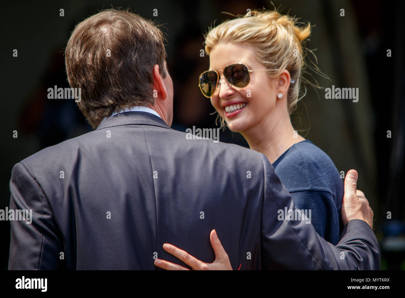 Washington DC, USA. 7 juin, 2018. Ivanka Trump, fille de et conseiller du président Donald Trump, arrive pour une conférence de presse avec le Premier ministre japonais Shinzo Abe. Crédit : Michael Candelori/Alamy Live News Banque D'Images