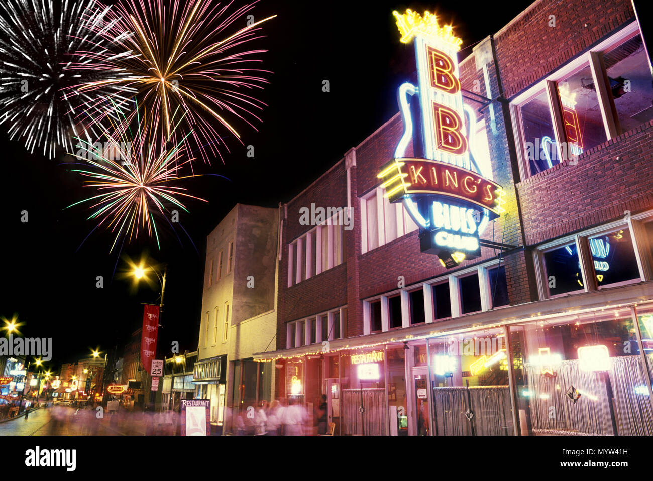 Historique 1992 B B KING'S BLUES CLUB SIGNER BEALE STREET MEMPHIS TENNESSEE USA Banque D'Images