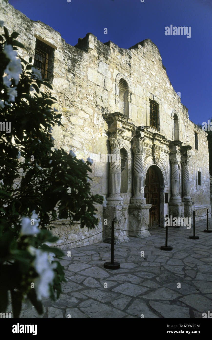 Historique 1992 ALAMO MISSION SAN ANTONIO DE VALERO ALAMO PLAZA CENTRE-VILLE DE SAN ANTONIO, TEXAS USA Banque D'Images