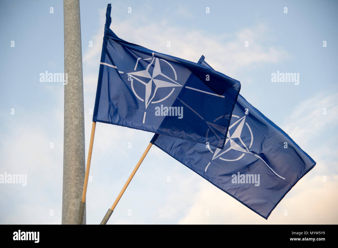 Organisation du Traité de l'Atlantique Nord drapeau de l'OTAN à Gdynia, Pologne. 14 janvier 2017 © Wojciech Strozyk / Alamy Stock Photo Banque D'Images