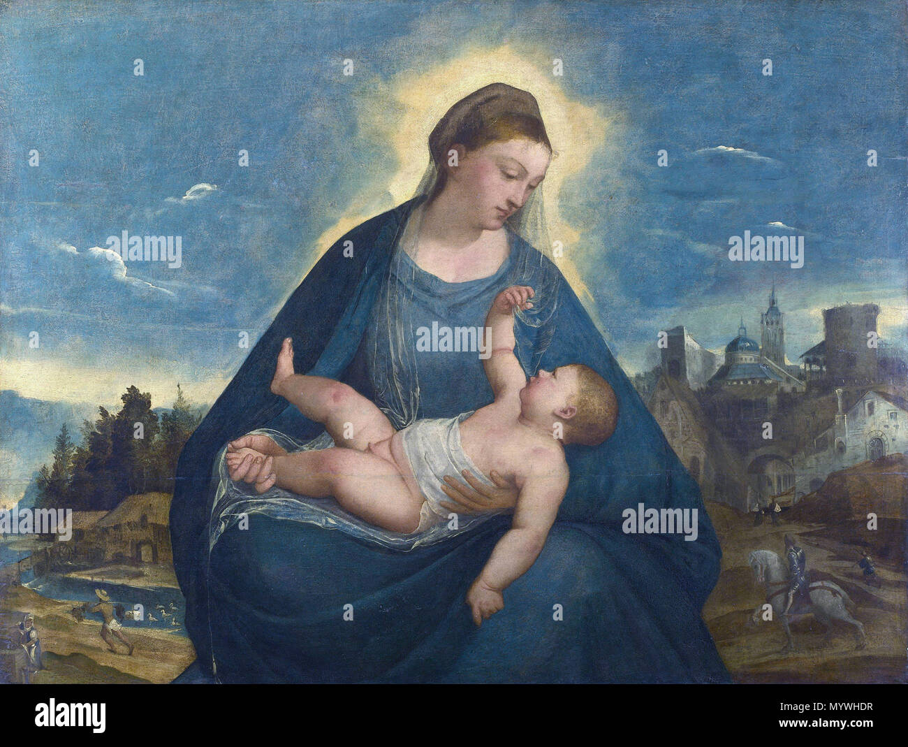 . La Vierge et l'enfant . entre vers 1525 et vers 1535 364 attribué à Bernardino da Asola - La Vierge et l'enfant - Google Art ProjectFXD Banque D'Images