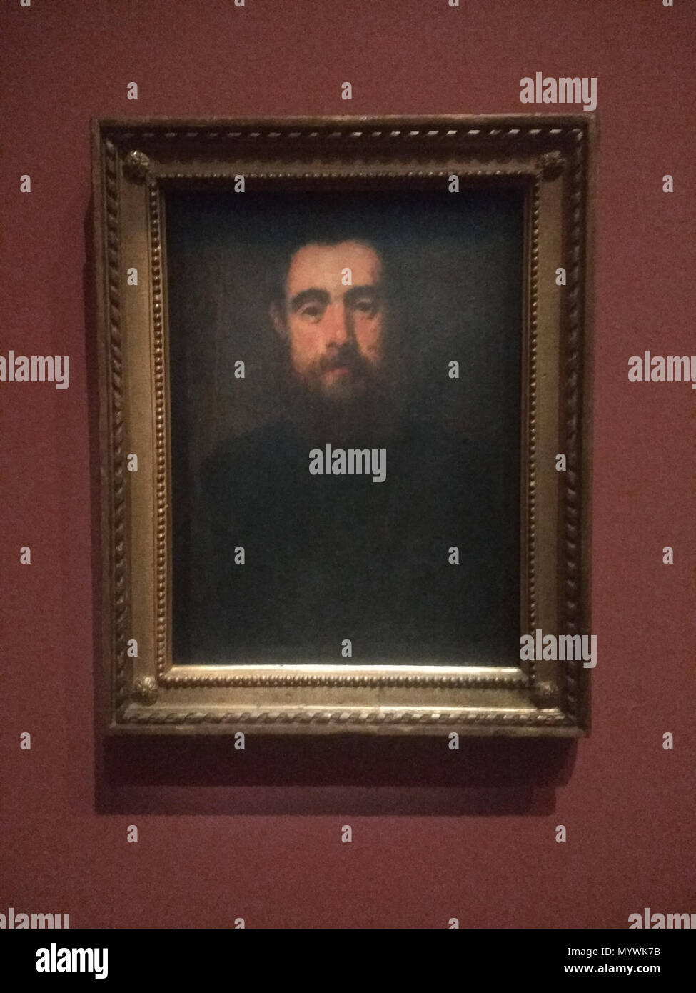 . English : Huile sur bois, 1546 . 25 mars 2018, 16:46:23. Tintoret 84 Portrait d'un homme de 39 ans-2 Banque D'Images
