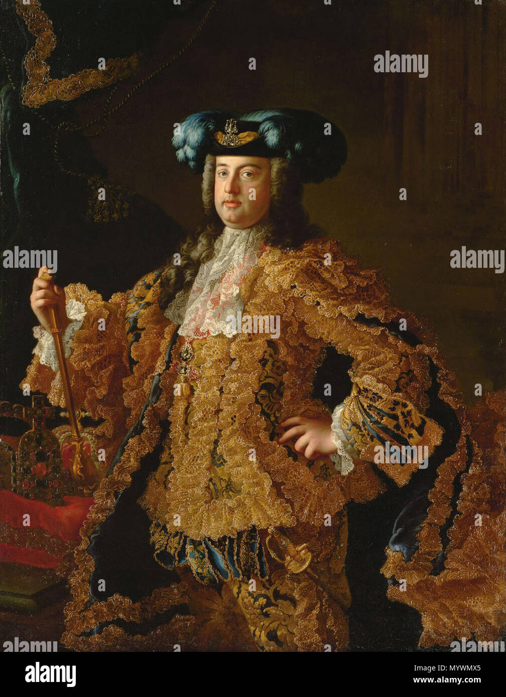 . Deutsch : Franz Herzog (I.) Stephan von Lothringen (1708-1765), dans Hofkleid Kniestück reichem, . 174518 Martin van Meytens 006 Banque D'Images