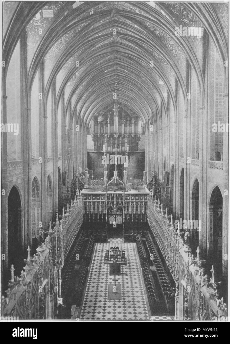 . English : 'ALBI : INTÉRIEUR DE LA CATHÉDRALE' pour faire face à la page 120 d'un Motor-Flight à travers la France. . 1908. Inconnu 4 Motor-Flight à travers la France face à p120 Banque D'Images