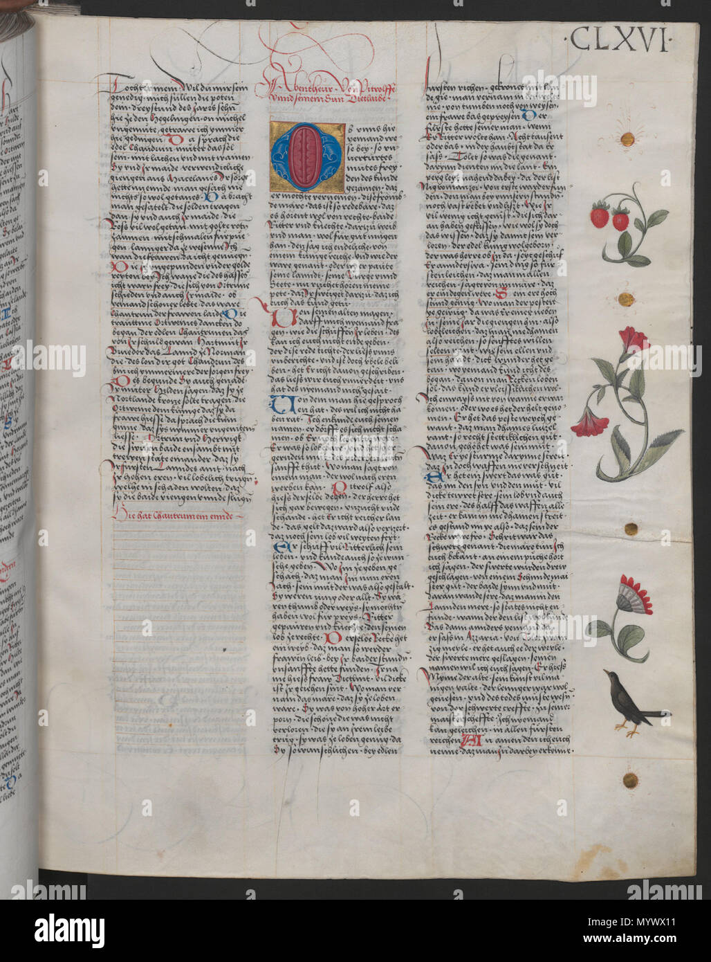 . Anglais : Début de Biterolf und Dietleib. Bibliothèque nationale d'Autriche Cod. ser. nova 2663 fol. 166r . 1517. Anonymous 15 BiterolfundDietleib Banque D'Images